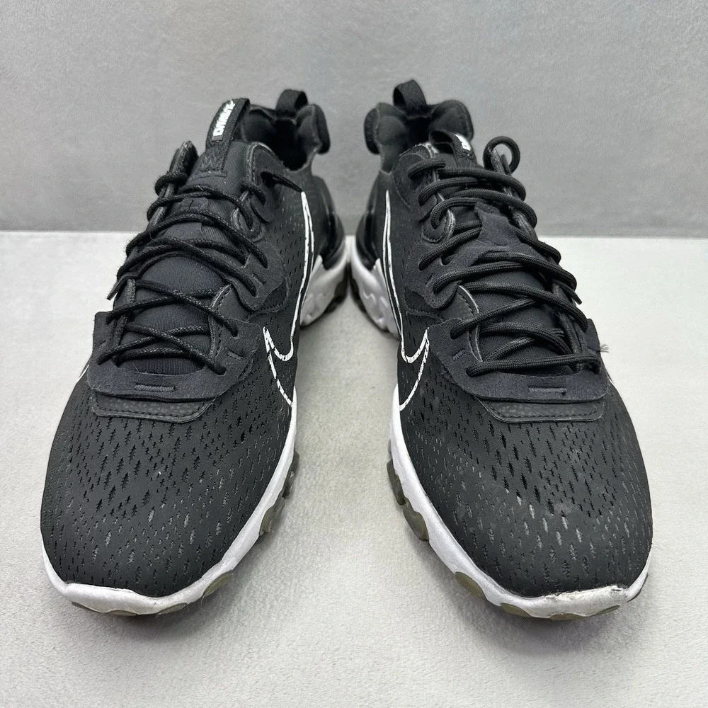 Nike React Vision Mens Size 12 Shoes Black / White Athletic Running Sneakers